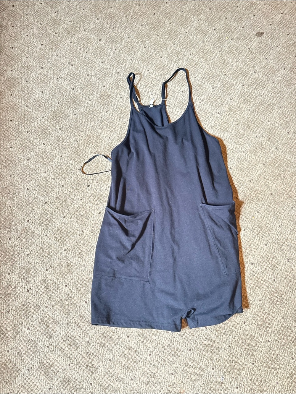 Amazon Navy Sleeveless Romper with Front Pockets